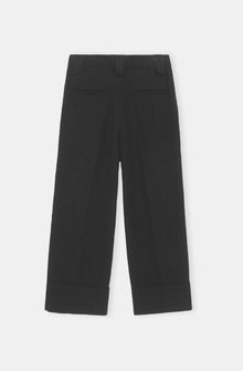 Cropped Pleated Trousers | Black
