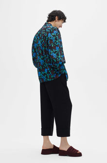 Cropped Pleated Trousers | Black