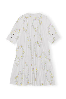 Knee-Length Poplin Dress | Floral Shape Bright White