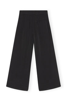 Wide Jacquard Trousers | Black