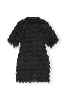 Fringe Mesh Mini Dress | Black