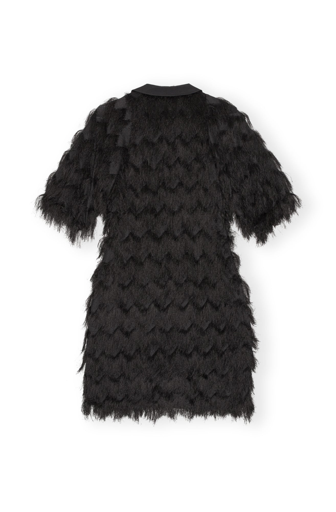 Fringe Mesh Mini Dress | Black