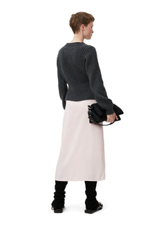 Satin Midi Skirt | Light Lilac