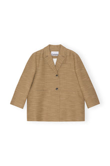 Slub Linen Oversized Blazer | Petrified Oak
