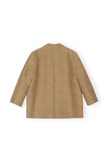 Slub Linen Oversized Blazer | Petrified Oak