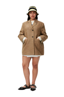 Slub Linen Oversized Blazer | Petrified Oak