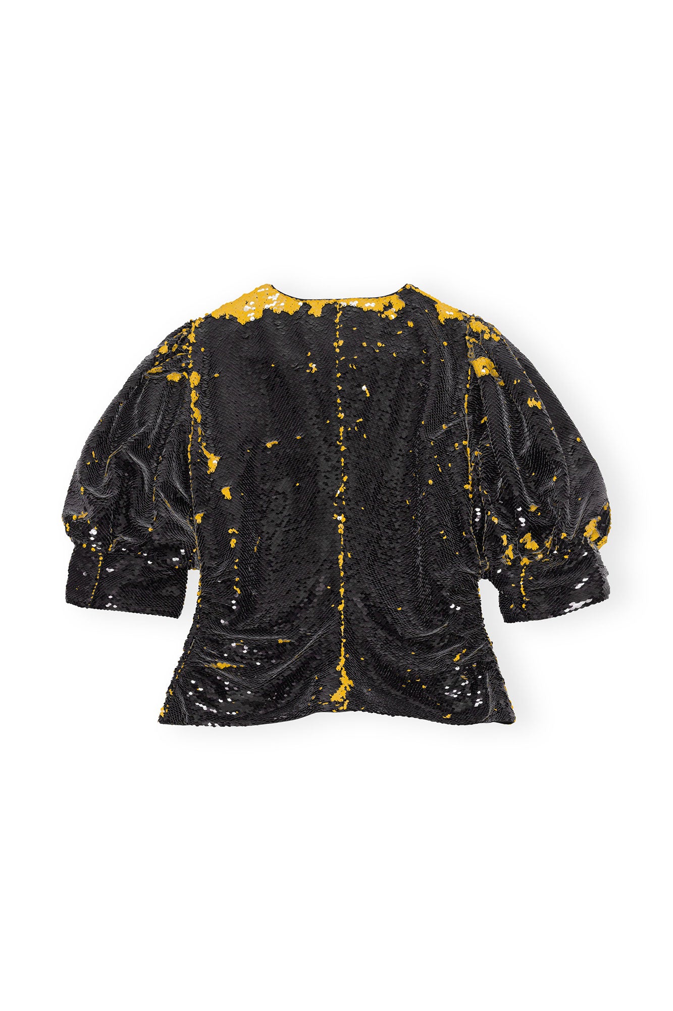 Sequins O-neck Blouse | Black