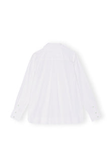 Cotton Poplin Asymmetrical Collar Shirt | Bright White