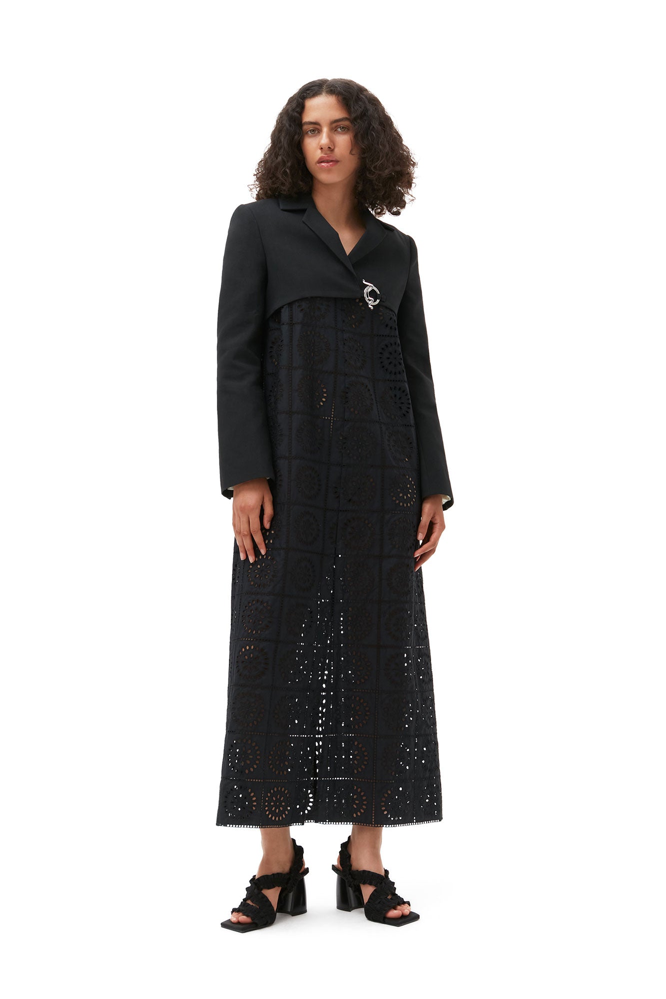 Cotton Suiting Cropped Blazer | Black