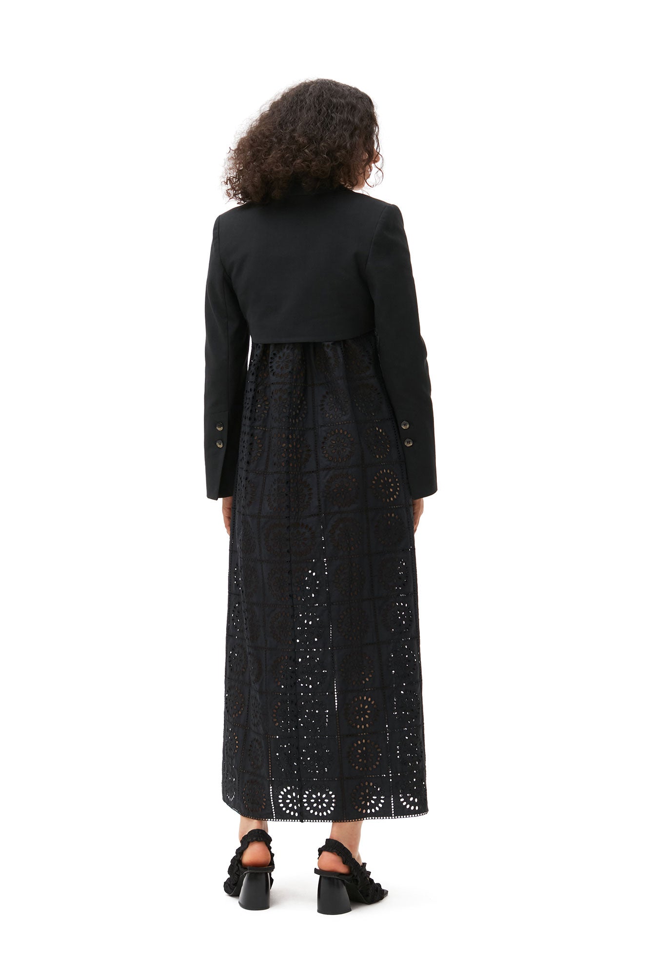 Cotton Suiting Cropped Blazer | Black