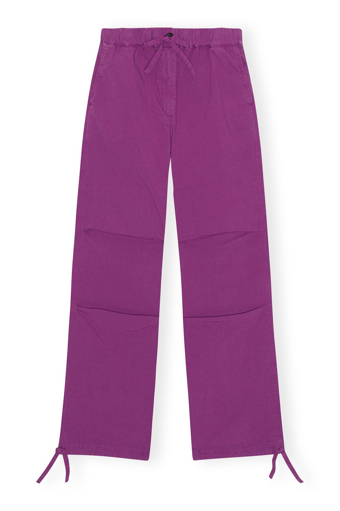 Washed Cotton Canvas Drawstring Trousers | Sparkling Grape