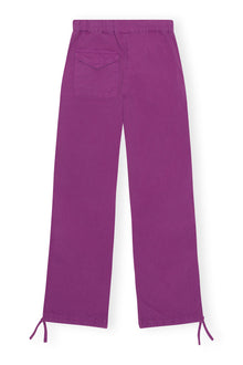 Washed Cotton Canvas Drawstring Trousers | Sparkling Grape