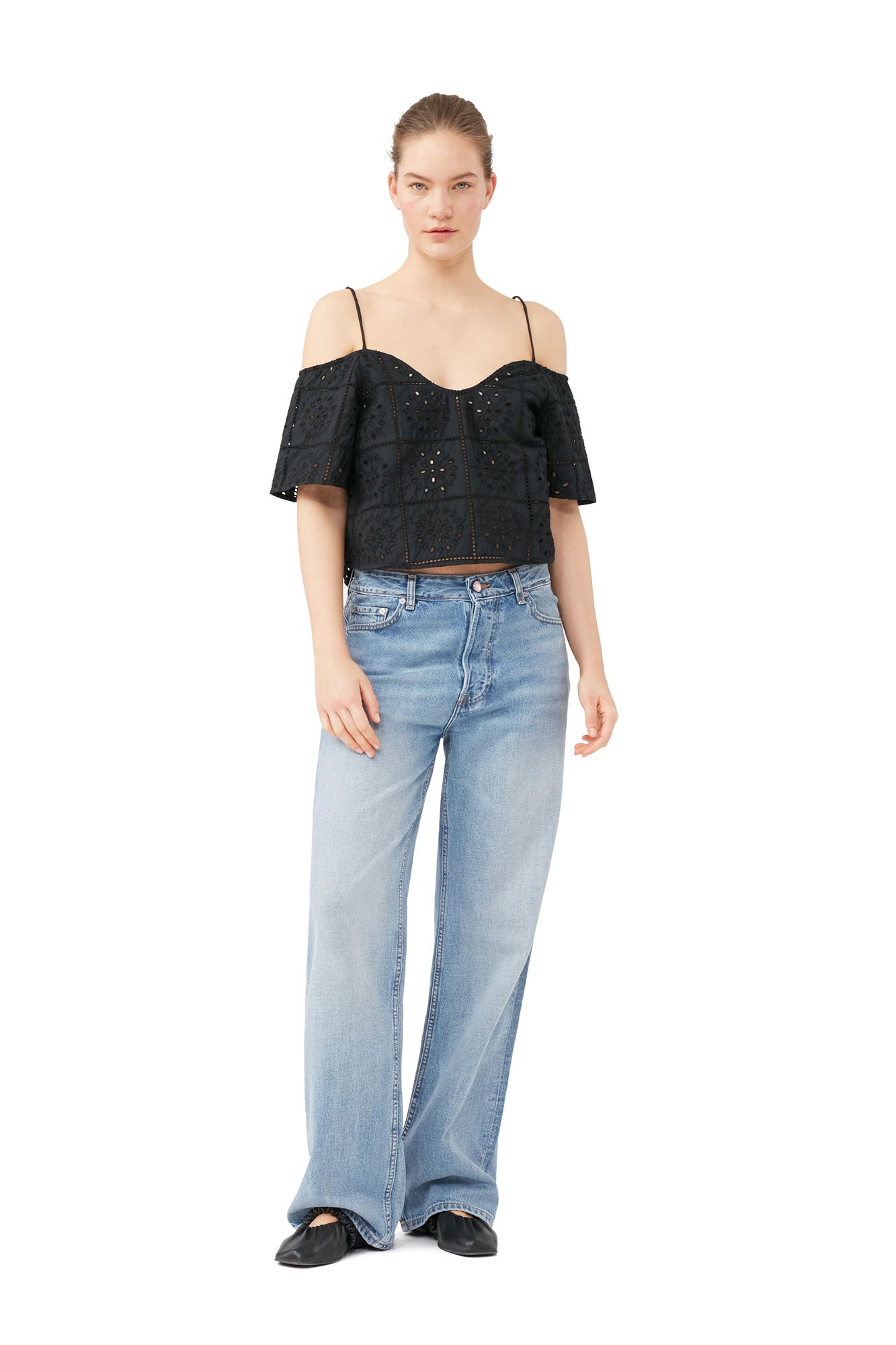Broderie Anglaise Top | Black