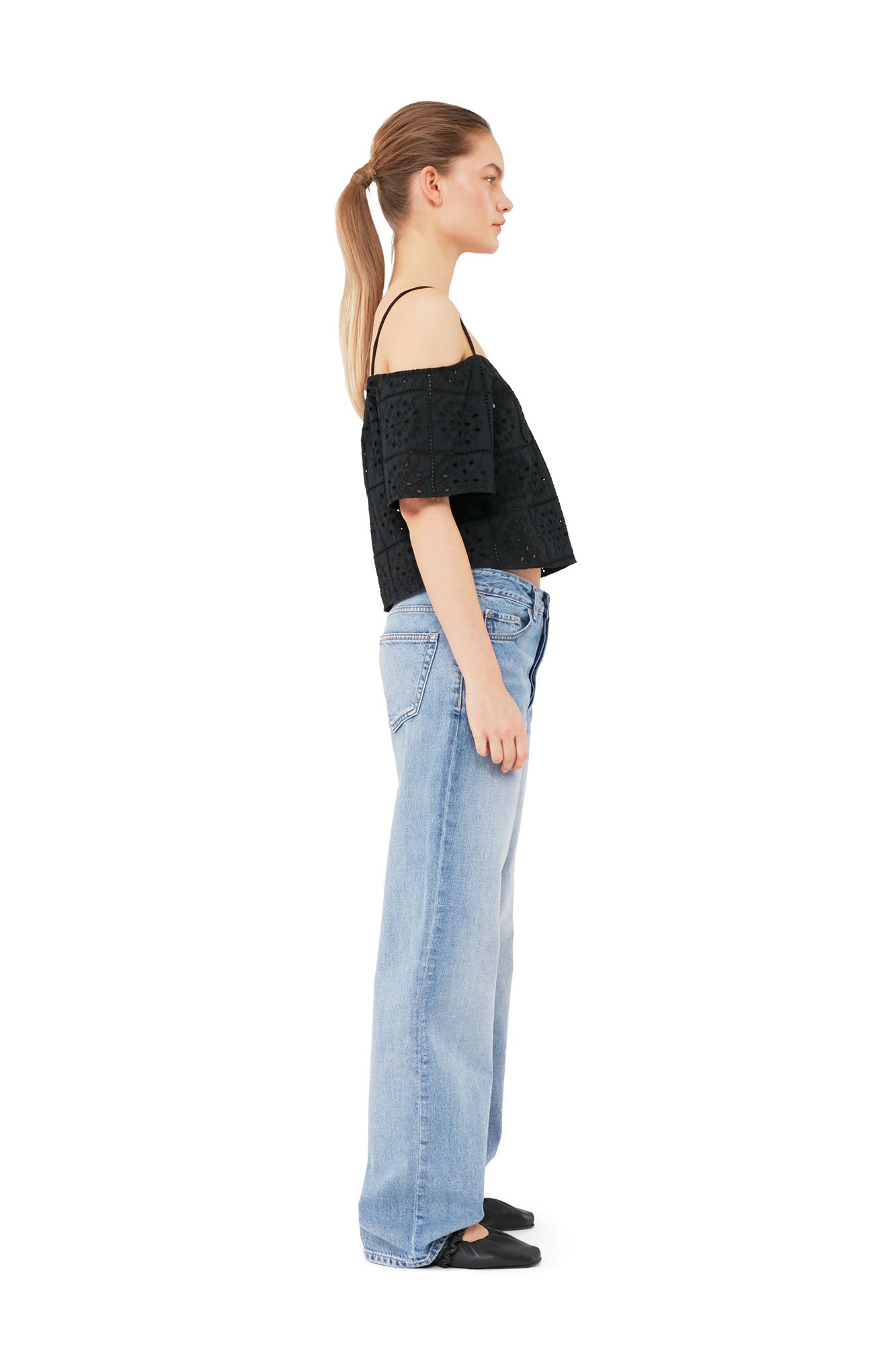 Broderie Anglaise Top | Black