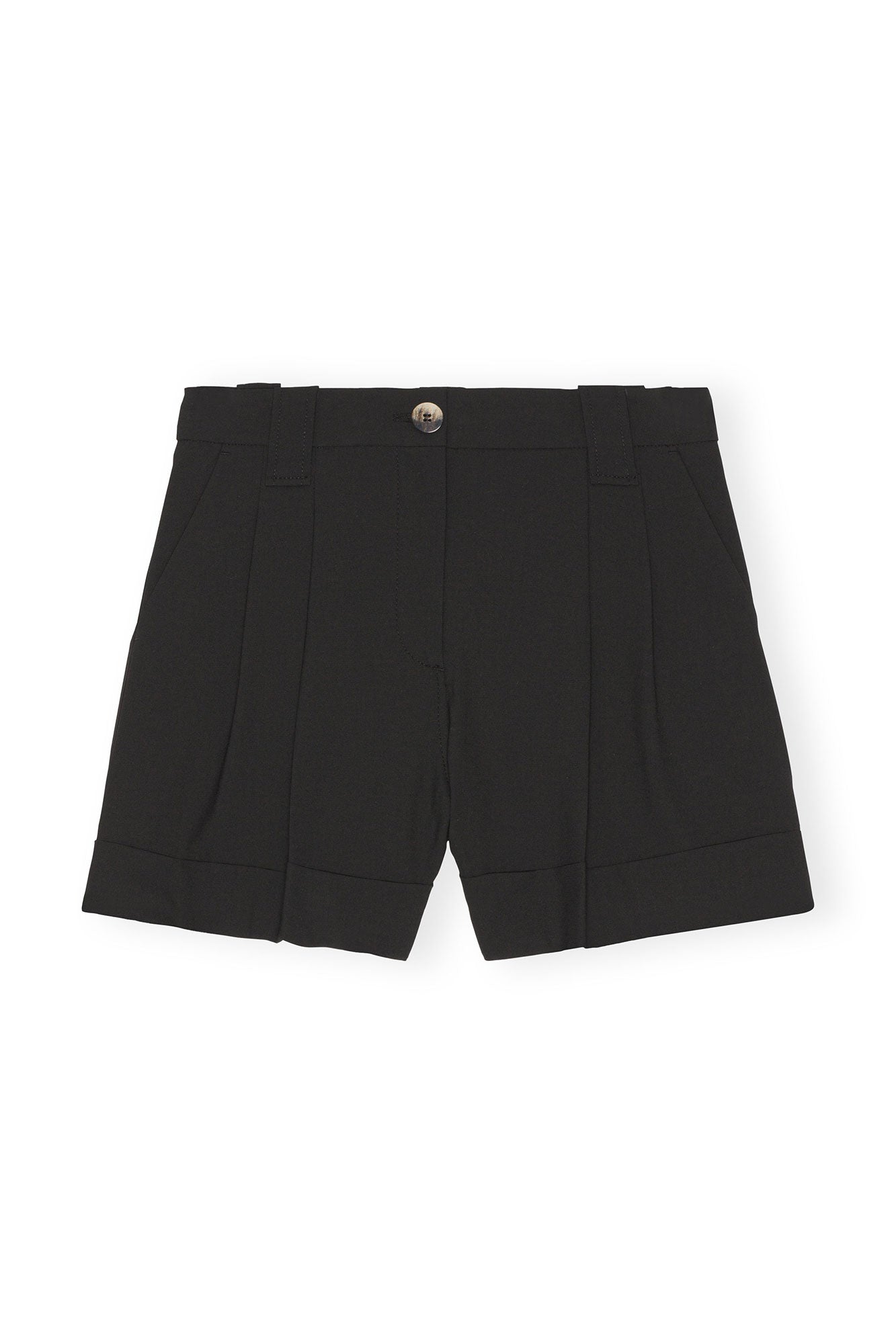 Drapey Melange Shorts | Black