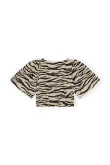 Crinkled Satin Blouse | Pale Khaki