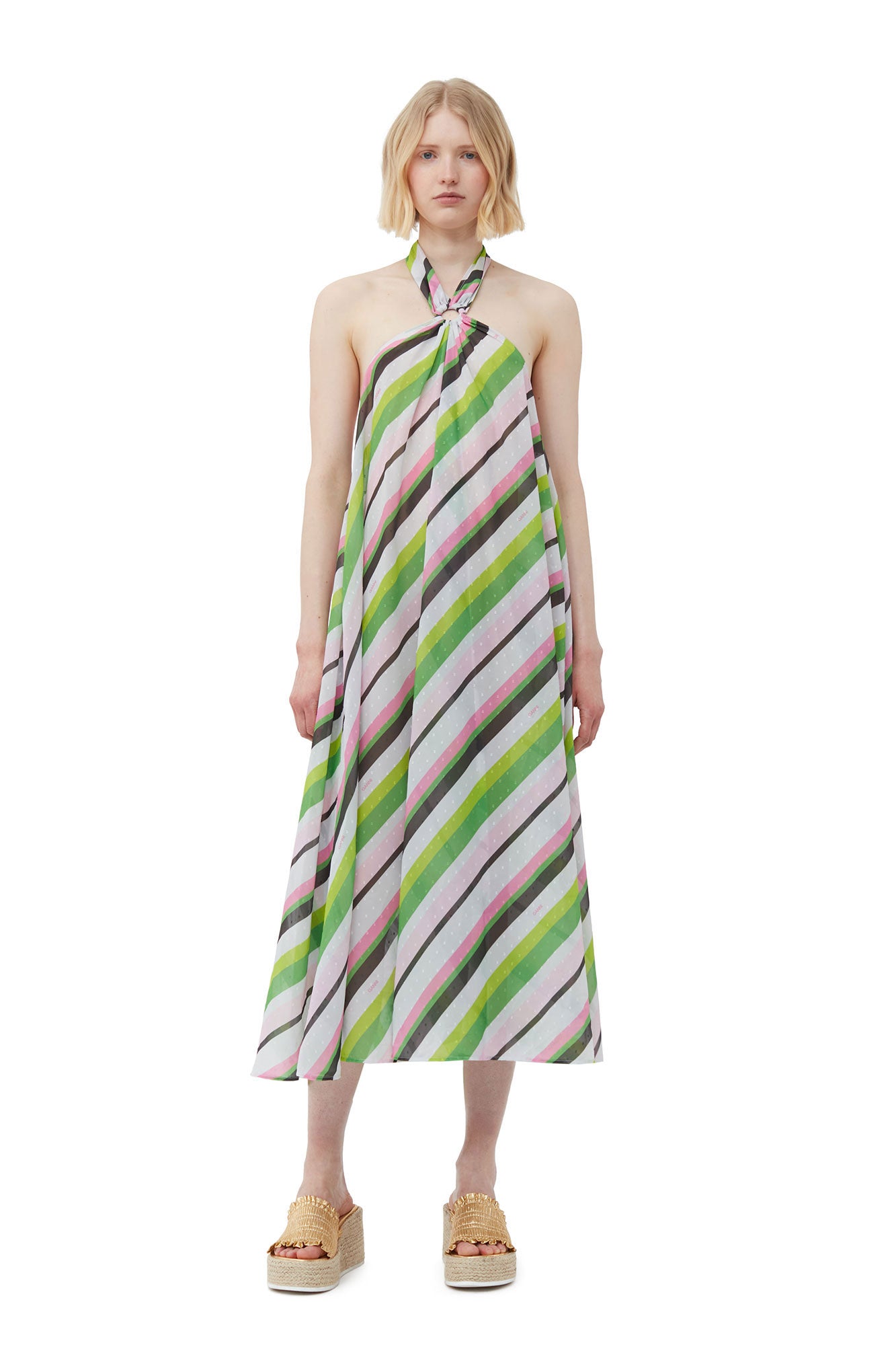 Light Chiffon Halterneck Dress | Multicolor