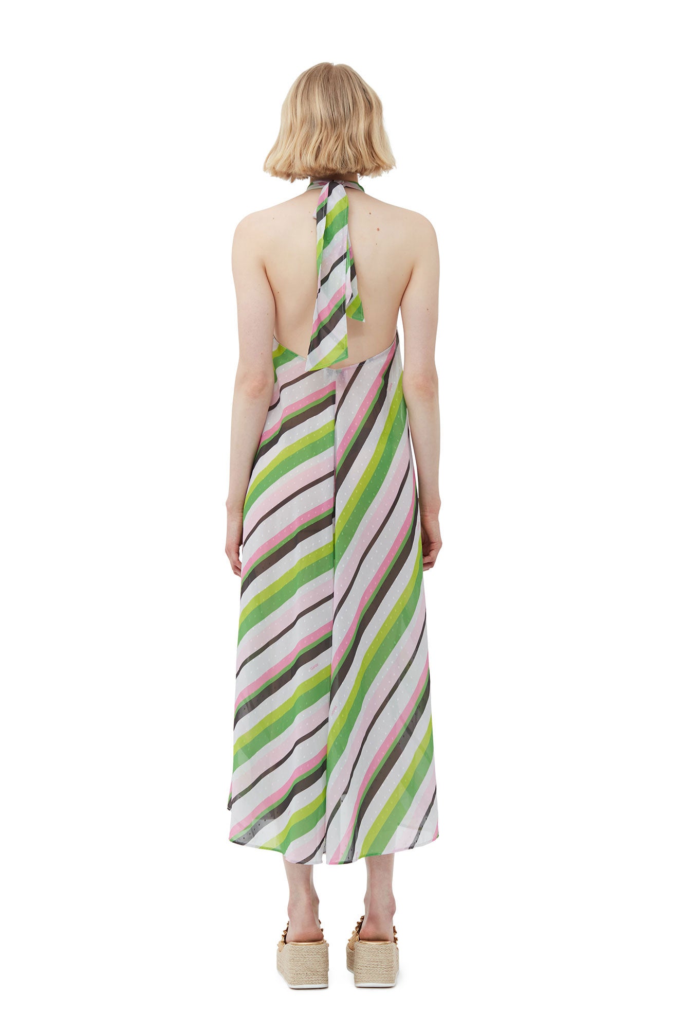 Light Chiffon Halterneck Dress | Multicolor