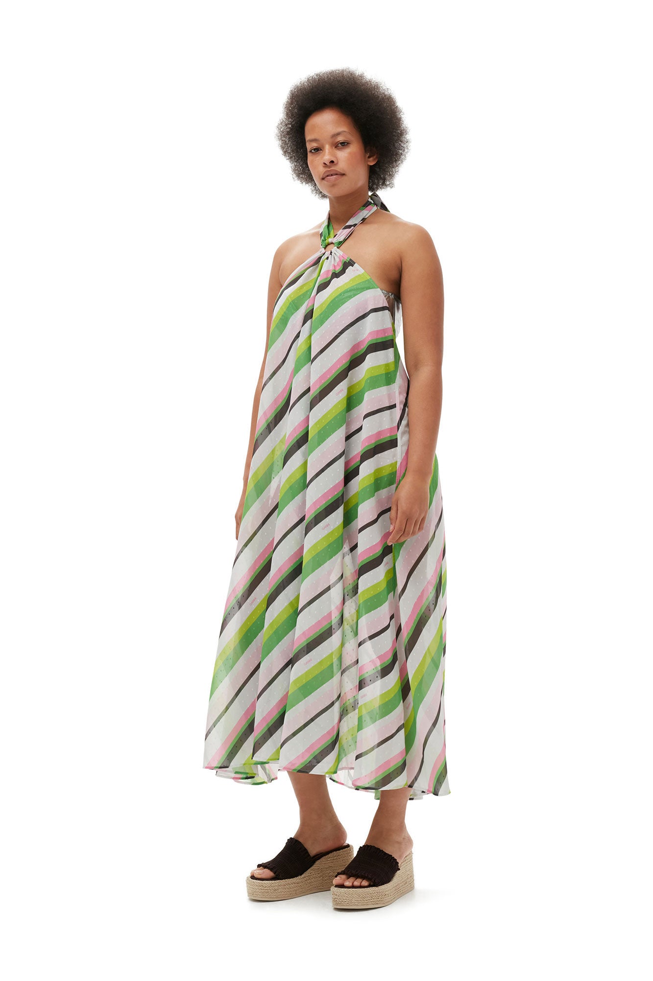 Light Chiffon Halterneck Dress | Multicolor