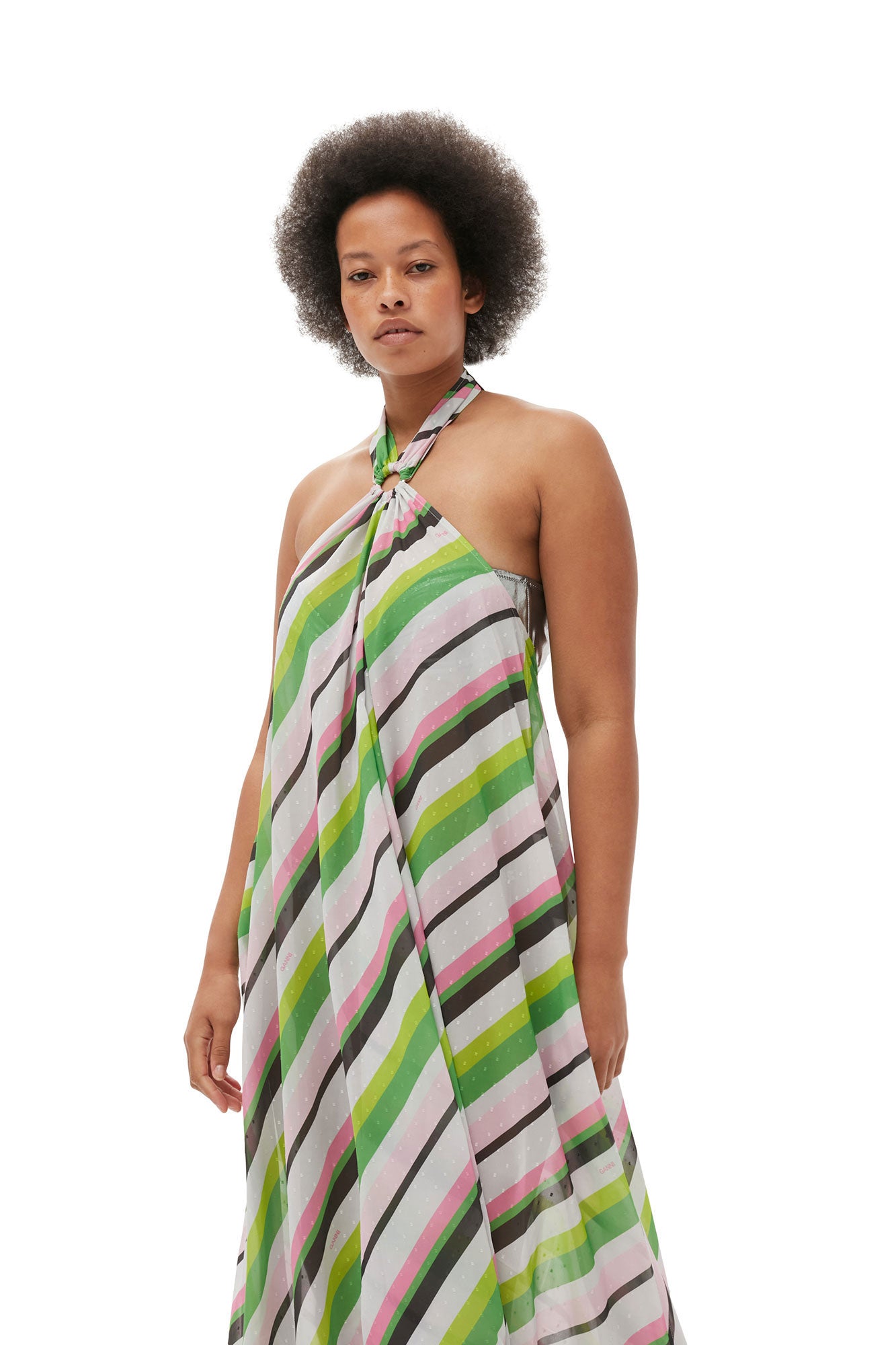 Light Chiffon Halterneck Dress | Multicolor