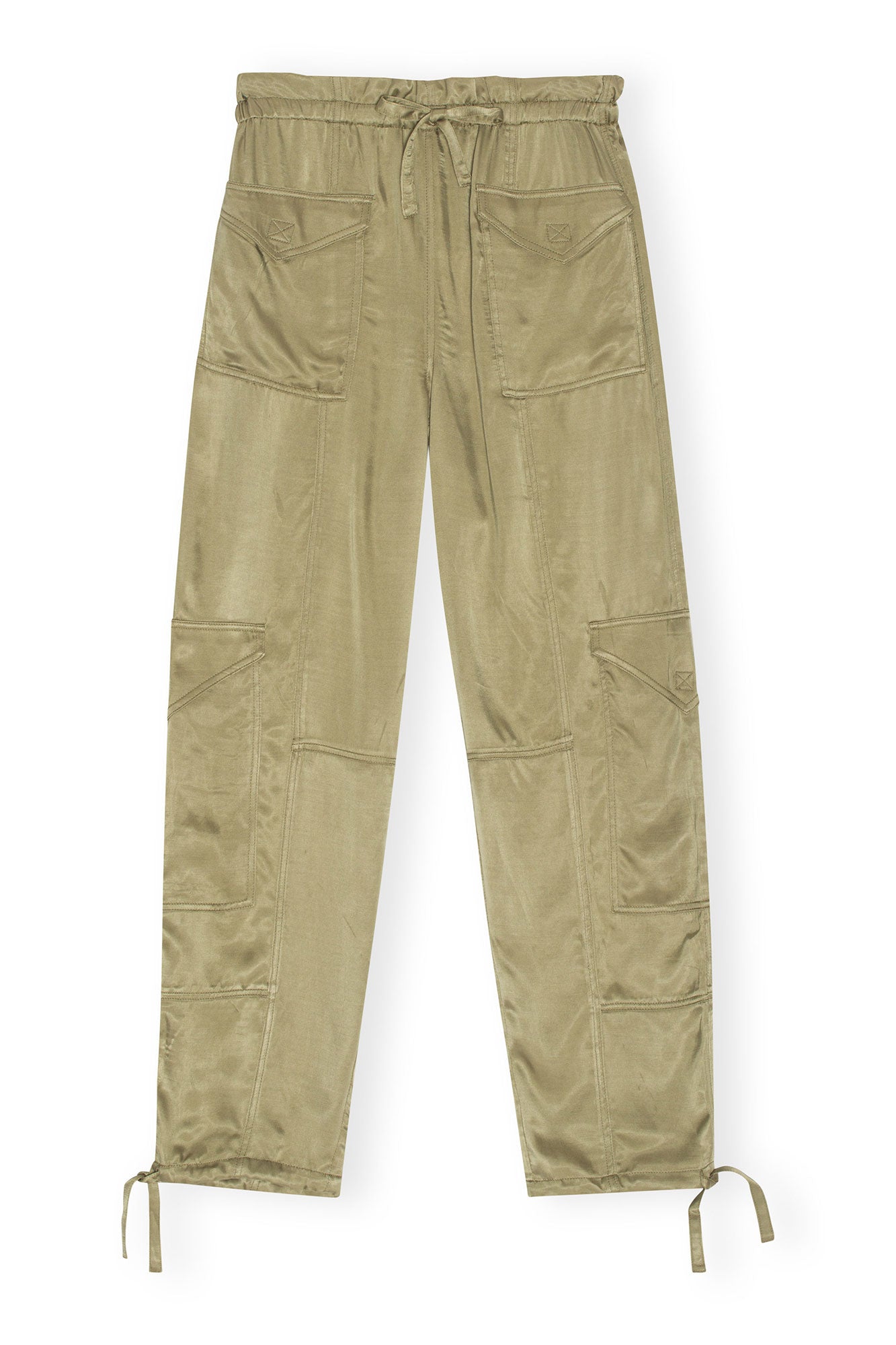 Washed Satin Trousers | Aloe