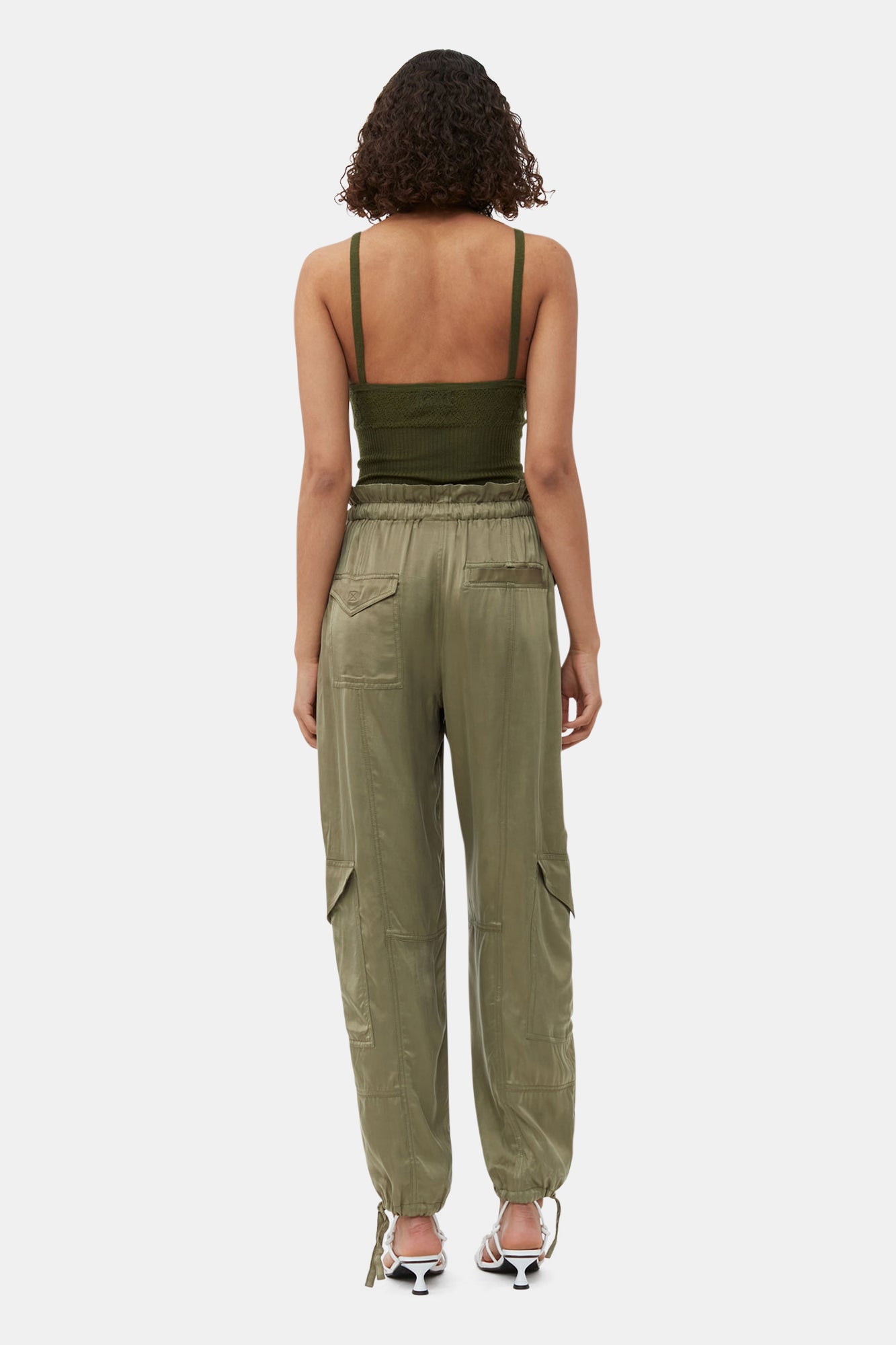 Washed Satin Trousers | Aloe