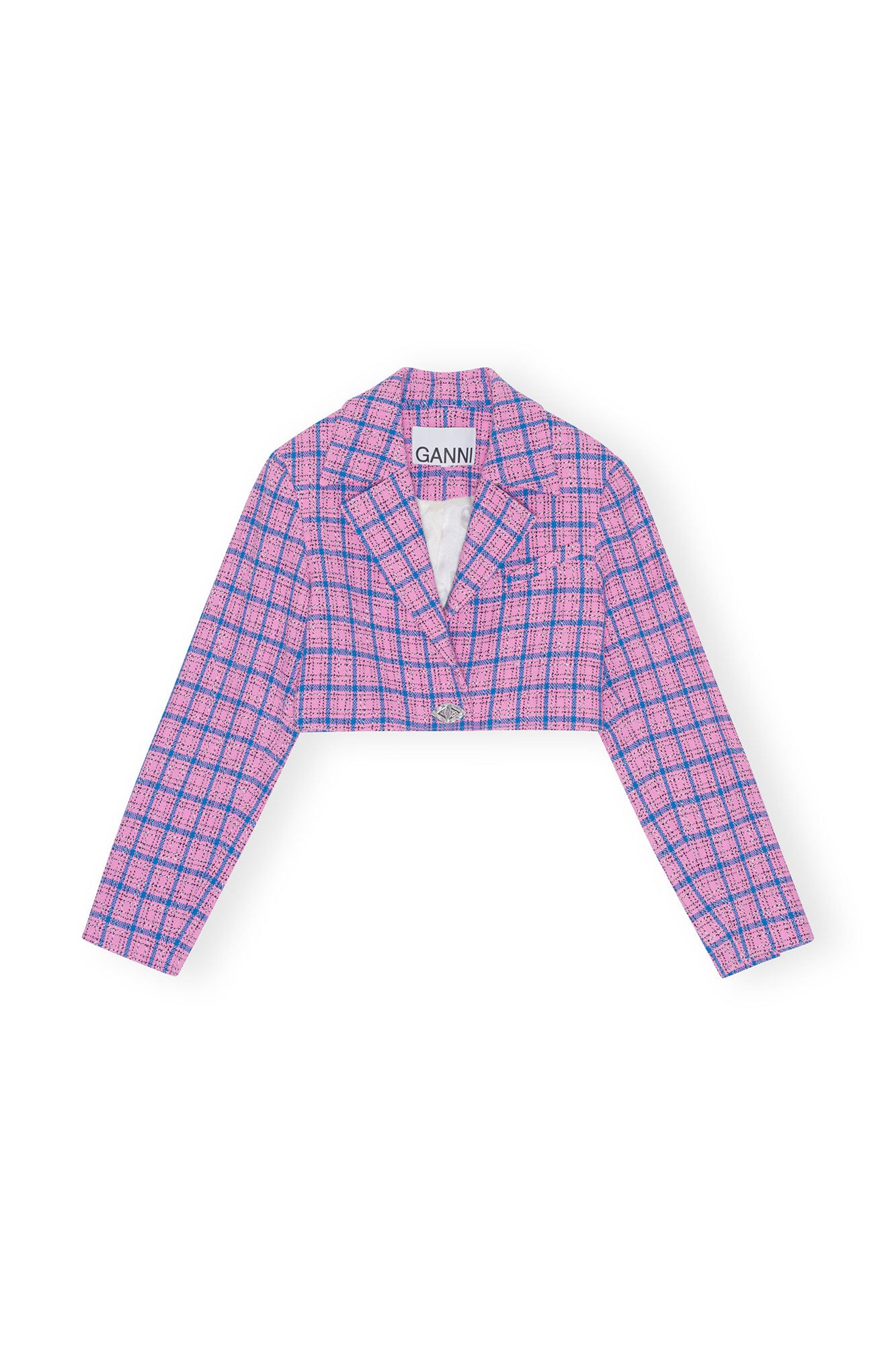 Check Suiting Cropped Blazer | Wild Orchid