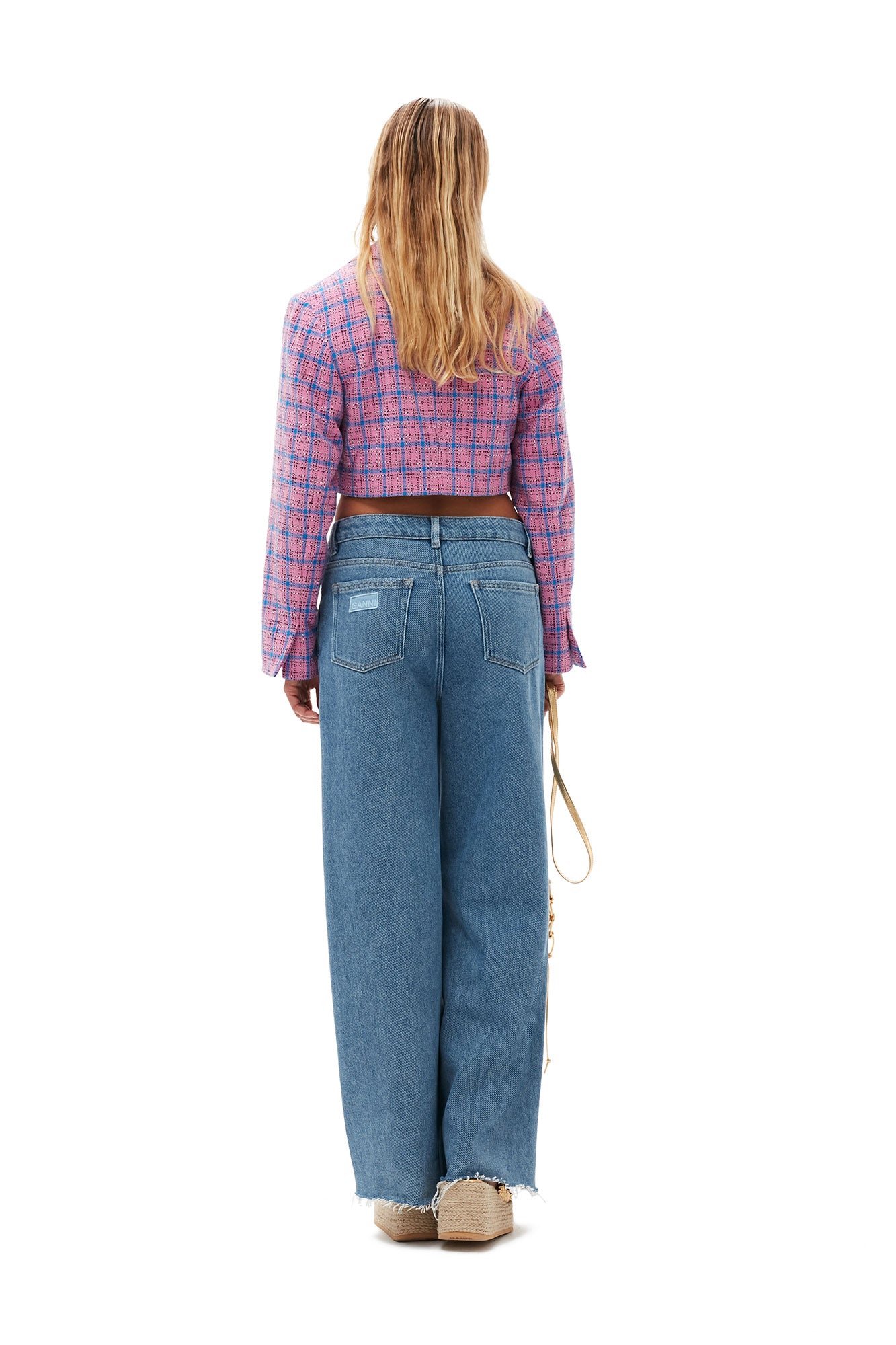 Check Suiting Cropped Blazer | Wild Orchid