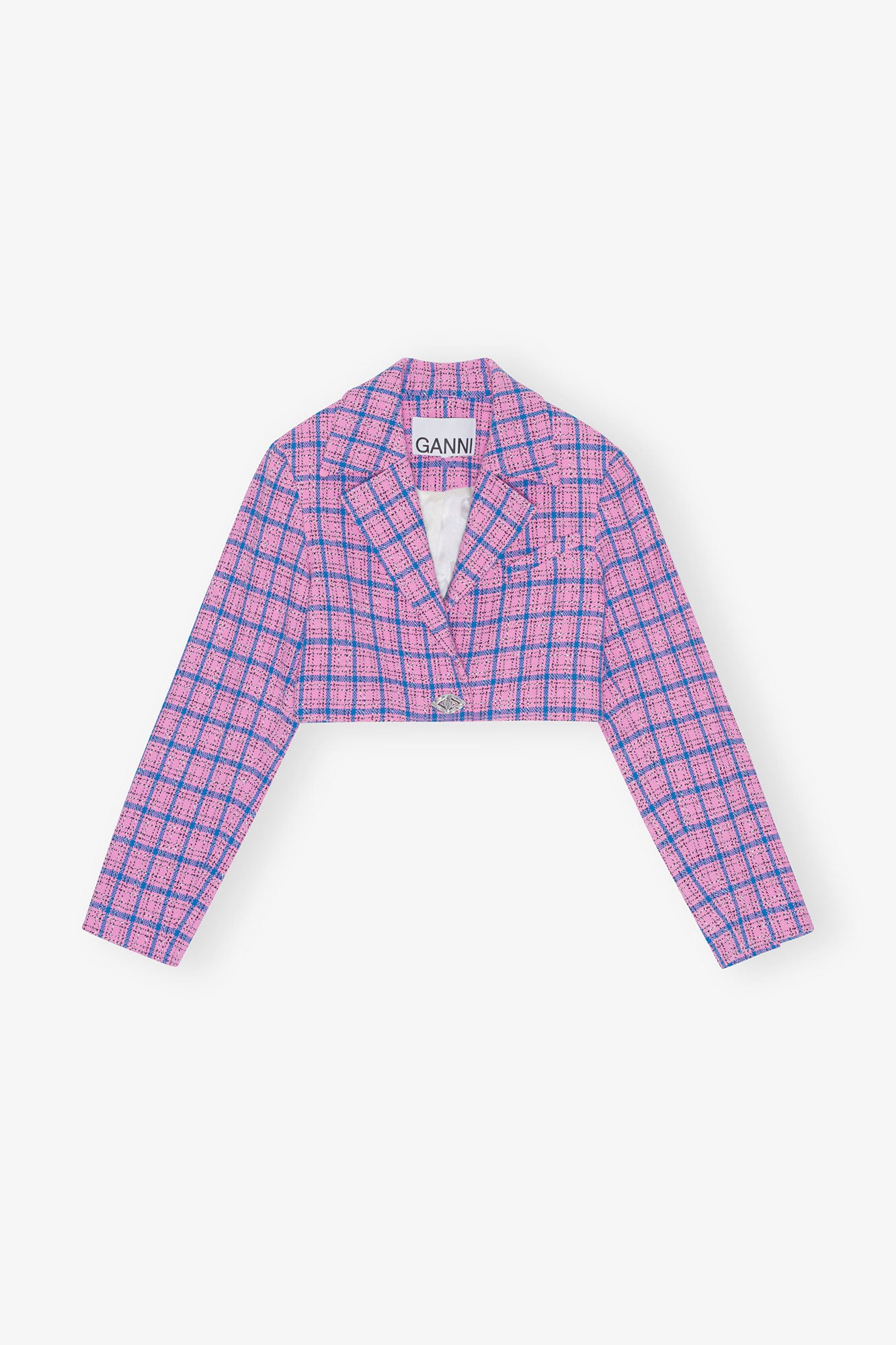 Check Suiting Cropped Blazer | Wild Orchid