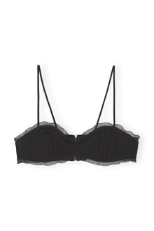 Cotton Suiting Strap Top | Black