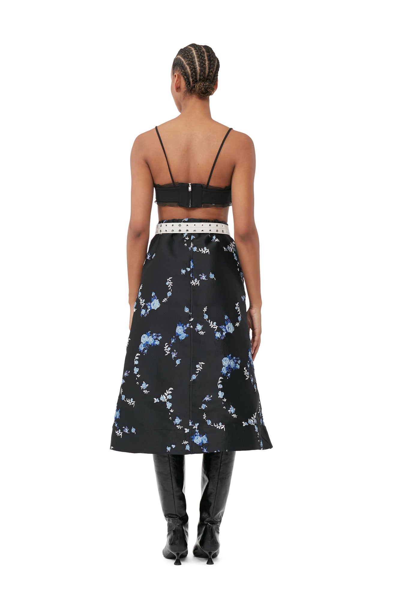 Cotton Suiting Strap Top | Black