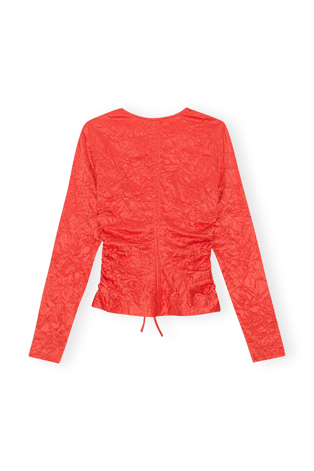 Crinkled Satin V-Neck Shirt | Grenadine