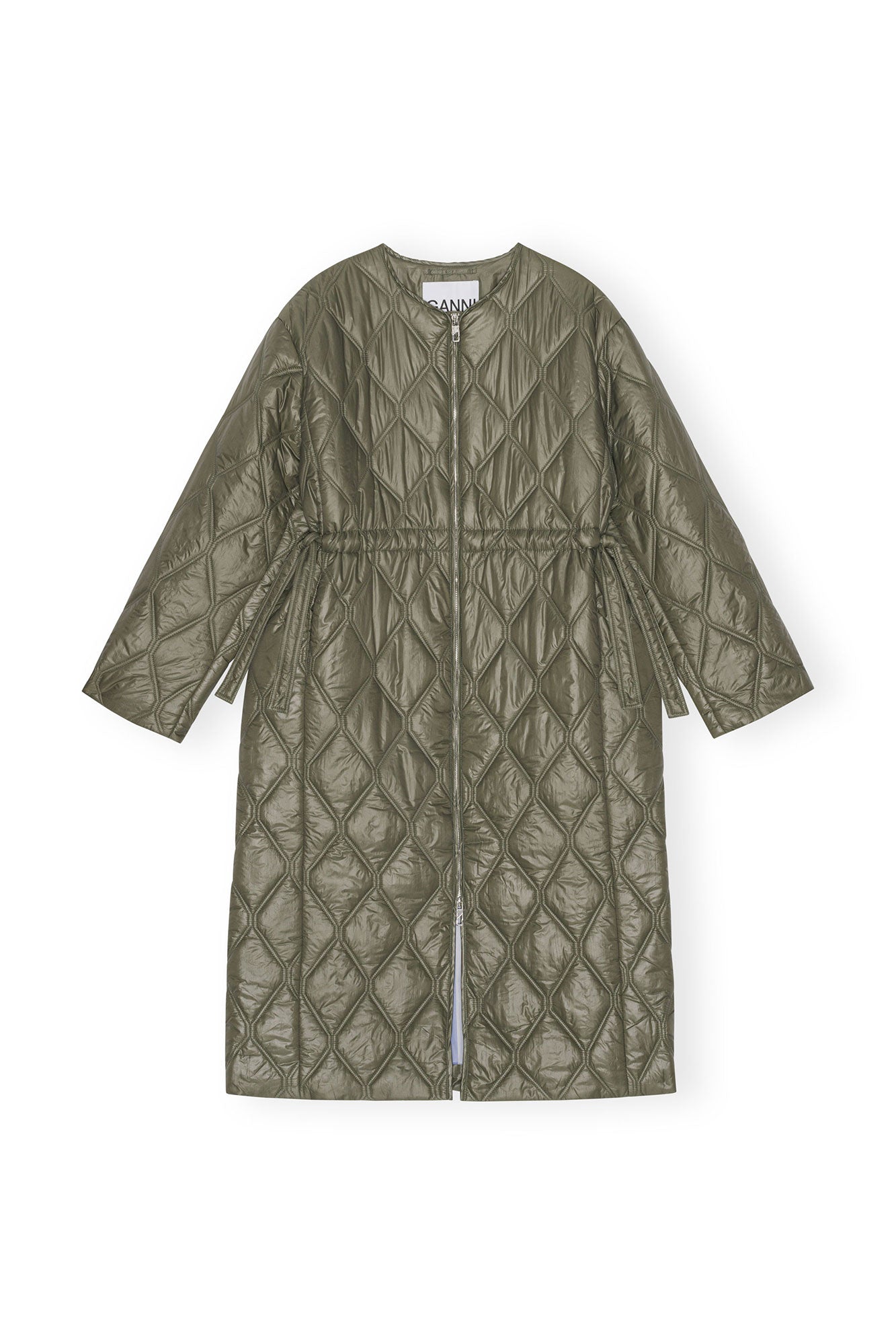 Shiny Quilt Long Coat | Kalamata