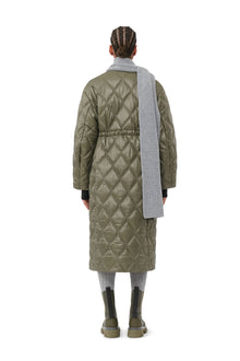 Shiny Quilt Long Coat | Kalamata