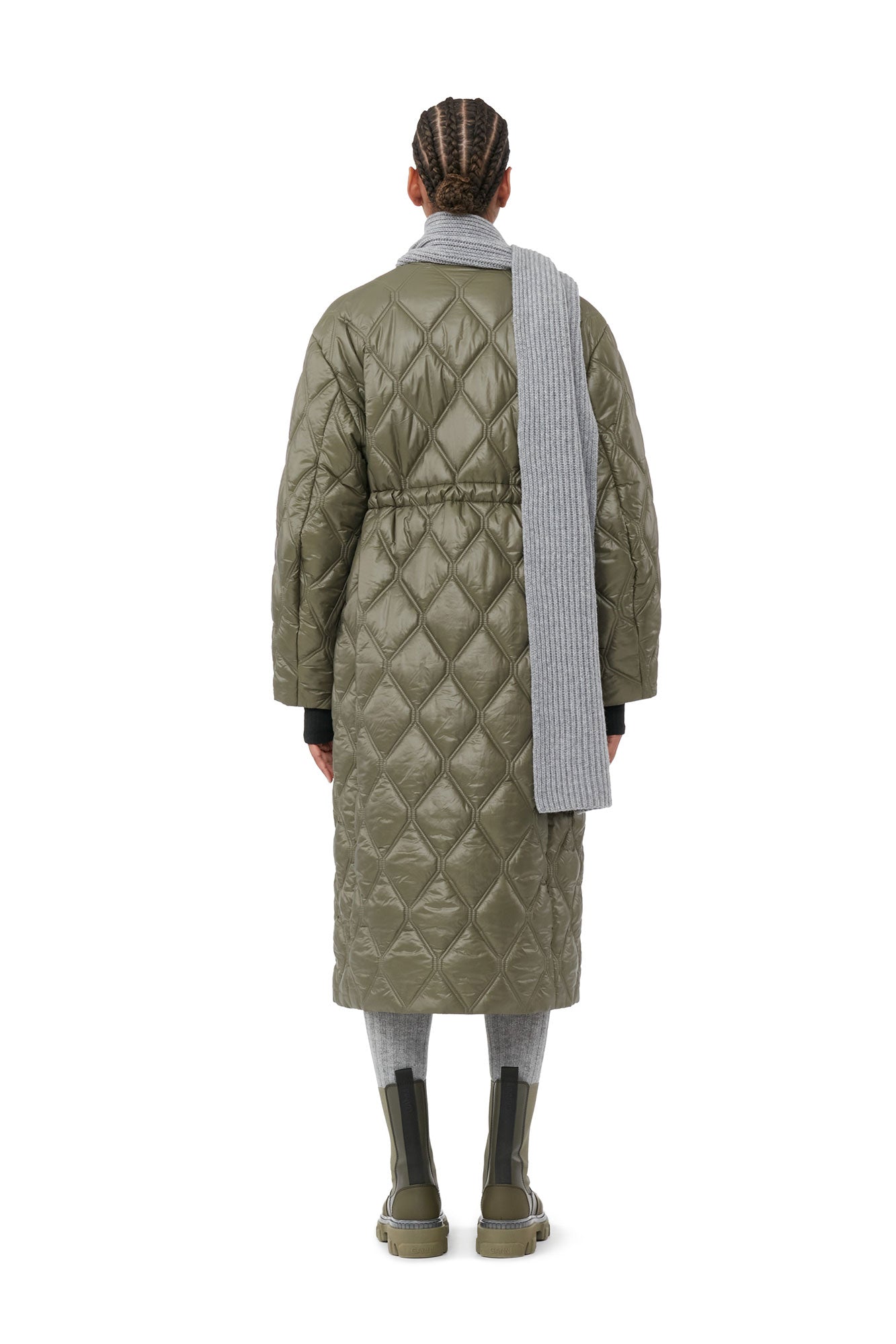 Shiny Quilt Long Coat | Kalamata