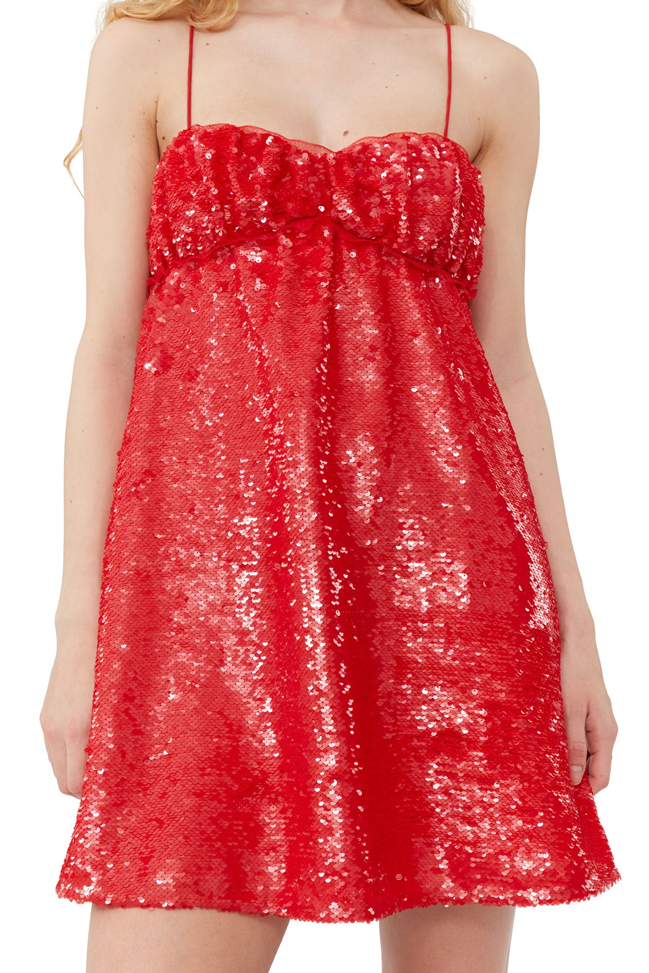 Sequins Mini Dress | Fiery Red