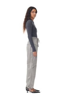Washed Satin Pants | Frost Gray