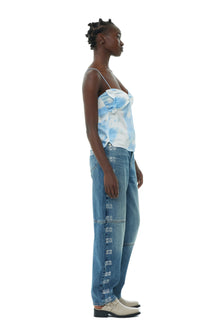 Printed Satin Slip Top | Powder Blue