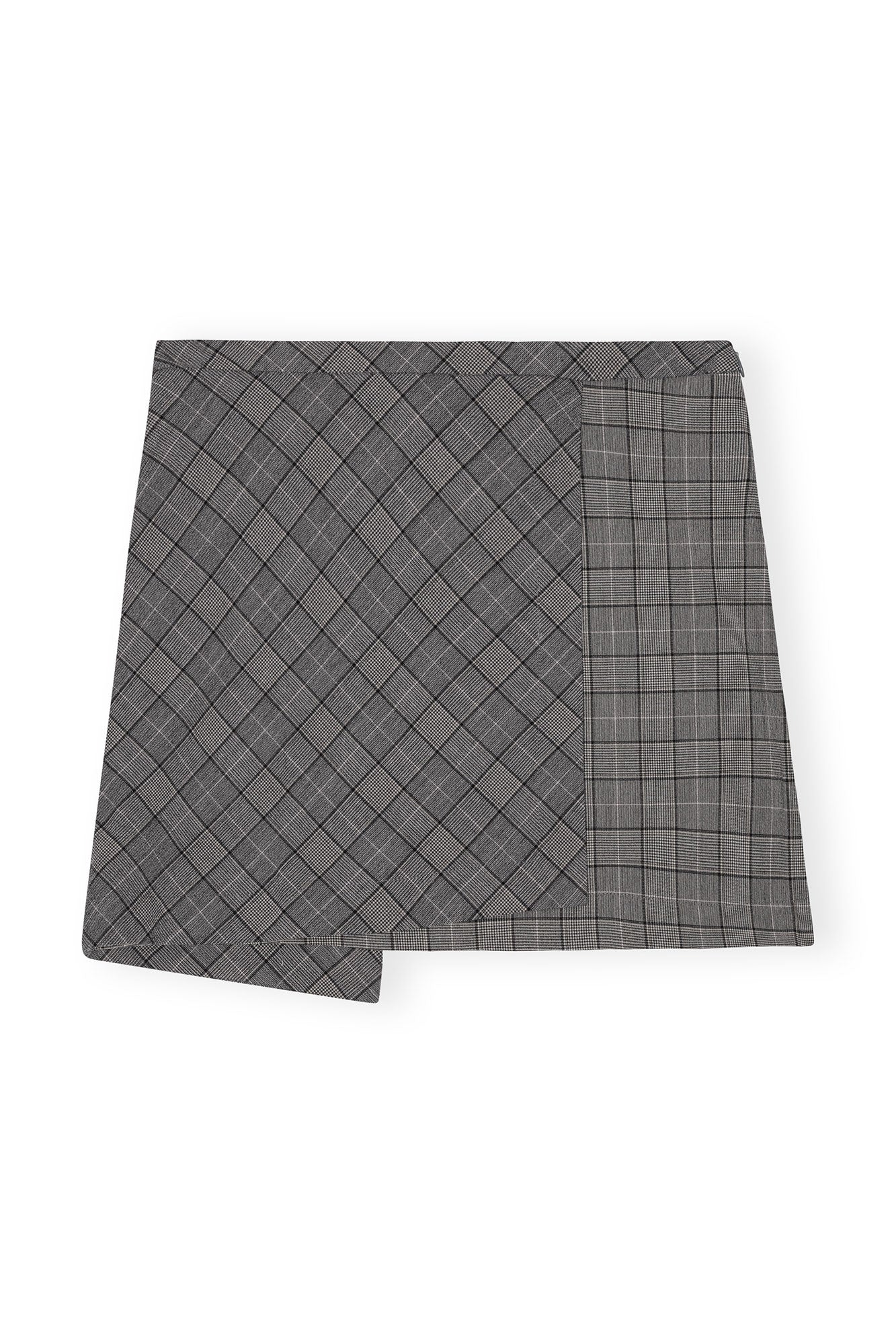 Check Mix Mini Skirt | Frost Gray