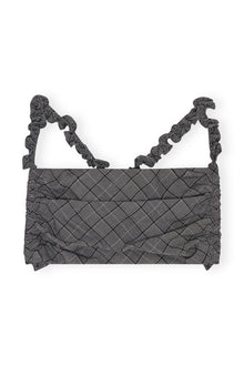 Checkered Mix Ruched Top | Frost Gray