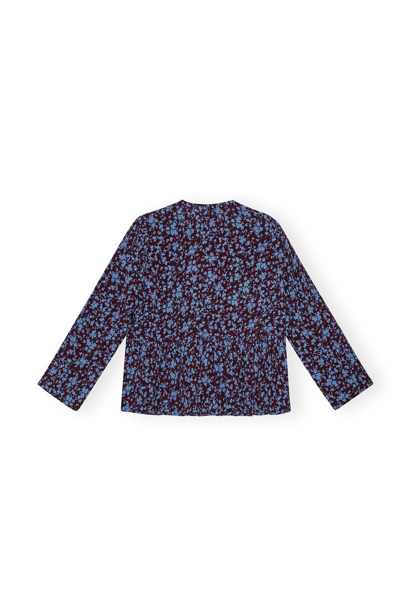 Printed Crepe Peplum Blouse | Port Royale