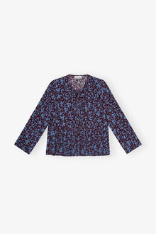 Printed Crepe Peplum Blouse | Port Royale