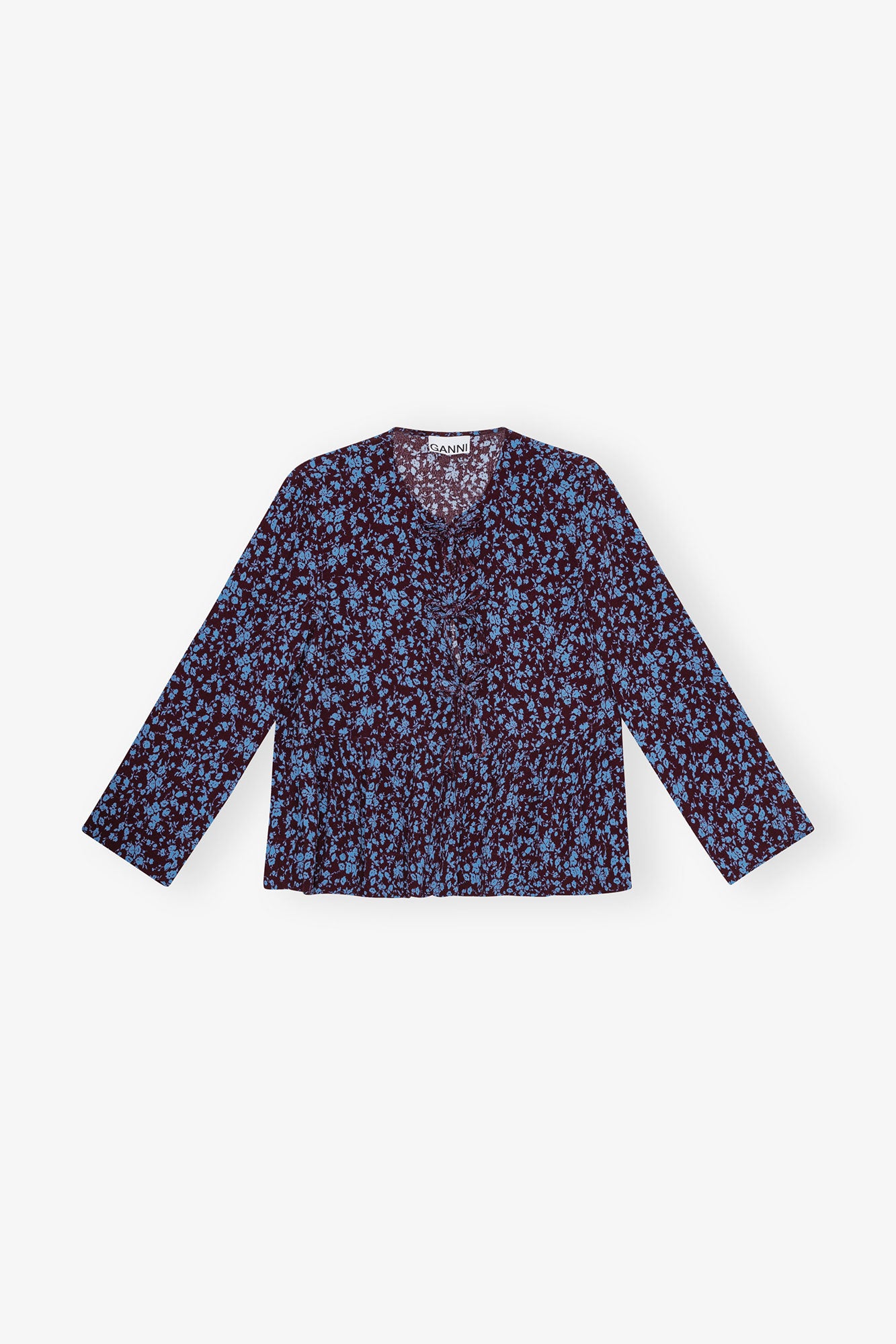 Printed Crepe Peplum Blouse | Port Royale