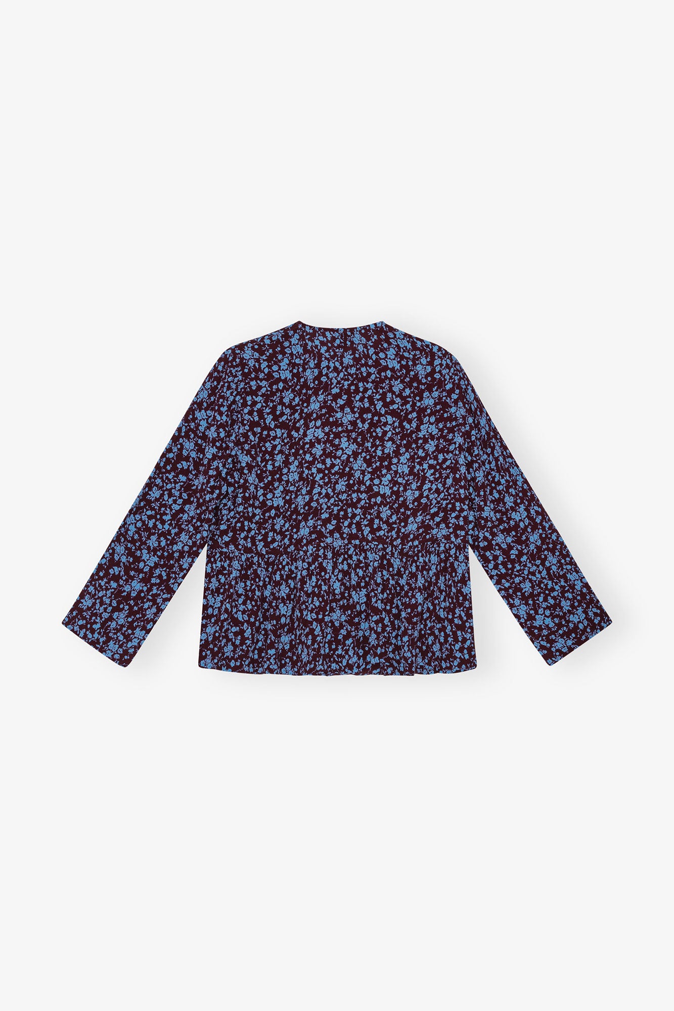 Printed Crepe Peplum Blouse | Port Royale