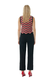 Textured Suiting Cropped Pants | Black