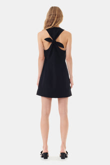 Light Twill Suiting Mini Dress | Black