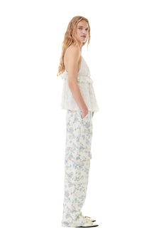 Pleated Georgette Strap Top | Tofu