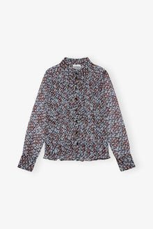 Pleated Georgette Shirt | Phantom