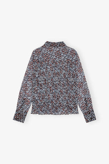 Pleated Georgette Shirt | Phantom