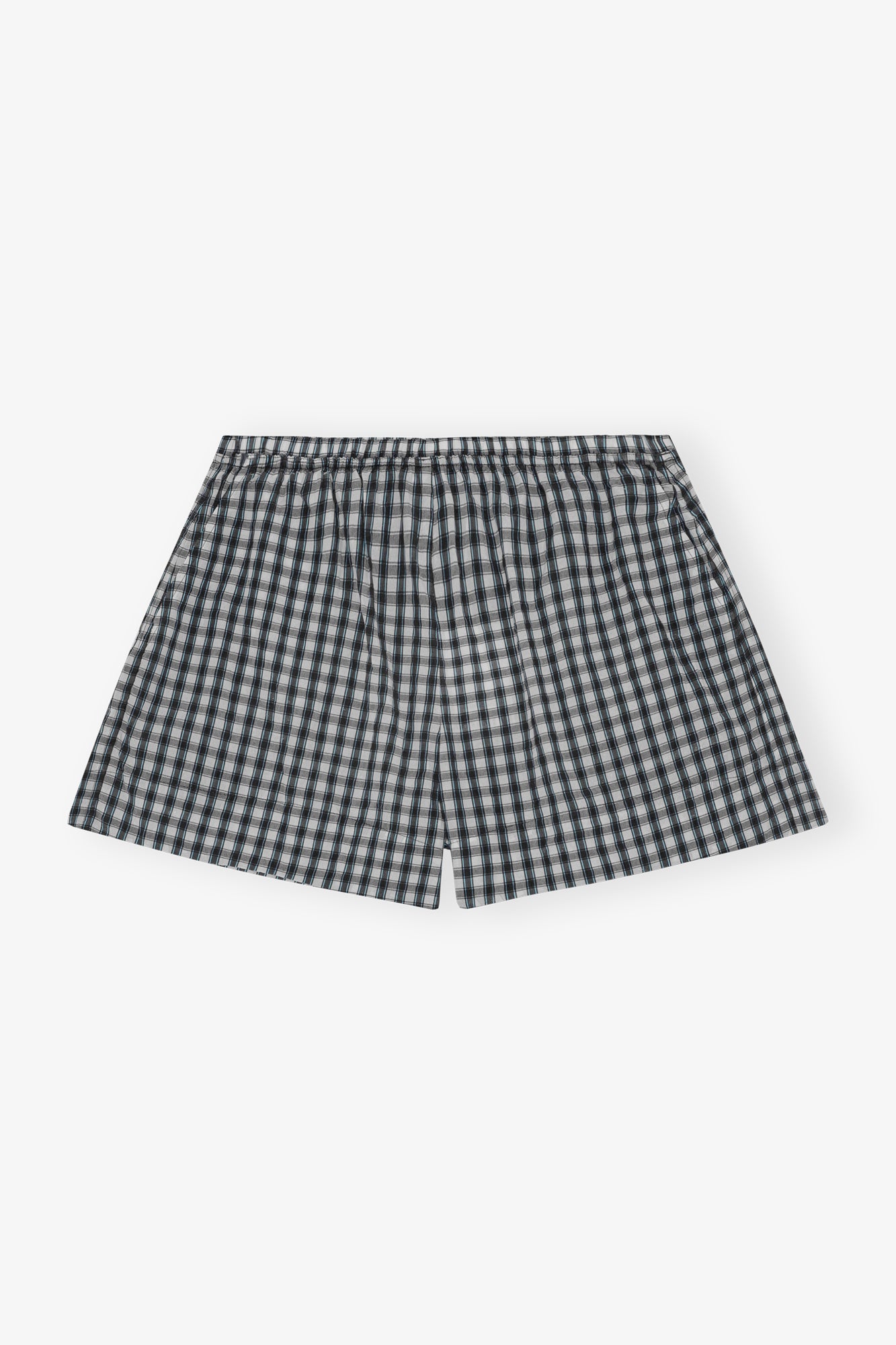 Seersucker Check Elasticated Shorts | Egret